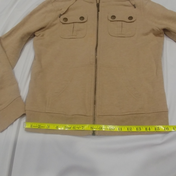 Ralph Lauren beige full Zip Up Hoodie Jacket ATHLEISURE - Picture 9 of 13